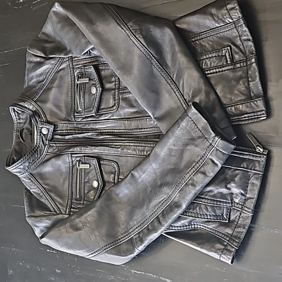 BLACK Michael Kors Leather Jacket - Picture 1 of 3